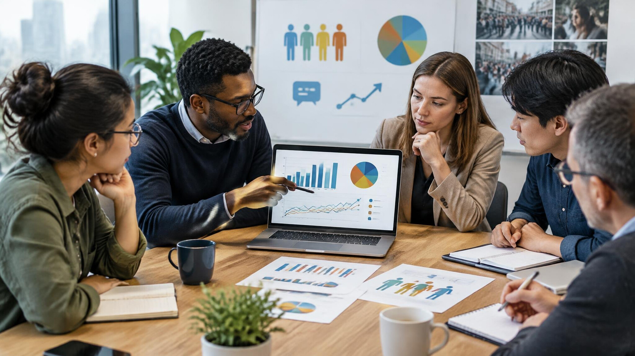 people analyzing survey data